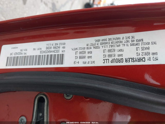 44531915 :رقم المزاد ، 1B3CB4HA6AD594536 vin ، 2010 Dodge Caliber Sxt مزاد بيع