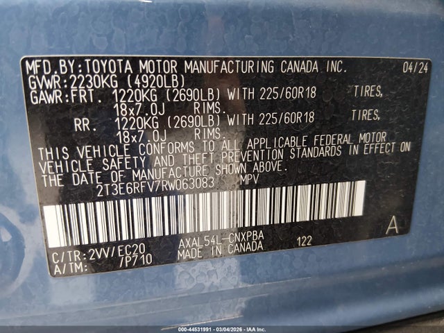 2024 TOYOTA RAV4 HYBRID 2T3E6RFV7RW063083 Photo 8