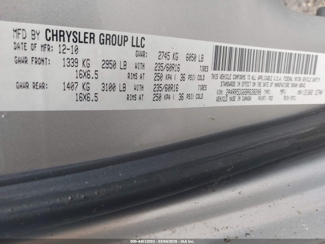 2011 CHRYSLER TOWN & COUNTRY 2A4RR5DG6BR638208 Photo 8