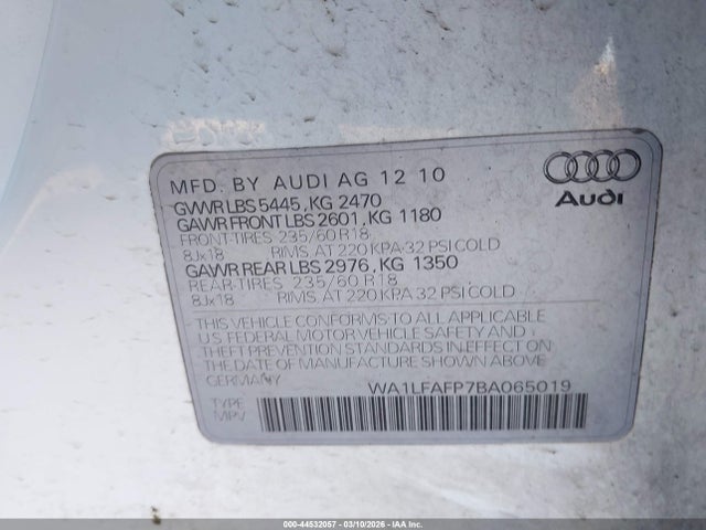 Aukcja sprzedaży 2011 Audi Q5 2.0t Premium, vin: WA1LFAFP7BA065019, numer aukcji: 44532057