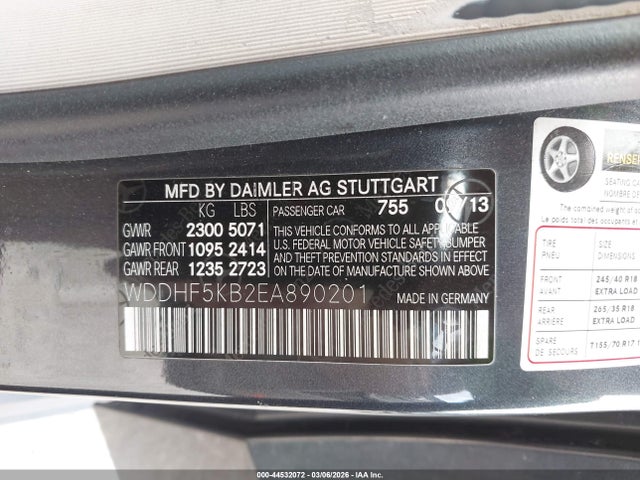 2014 Mercedes-benz E 350 მანქანა იყიდება აუქციონზე, vin: WDDHF5KB2EA890201, აუქციონის ნომერი: 44532072