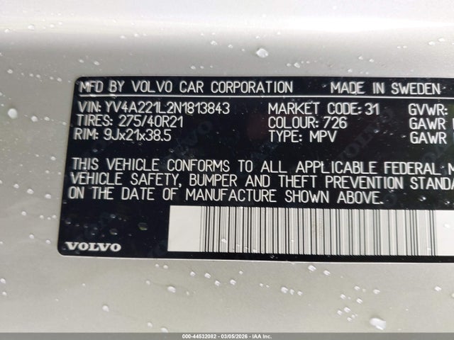 2022 VOLVO XC90 YV4A221L2N1813843 Photo 8