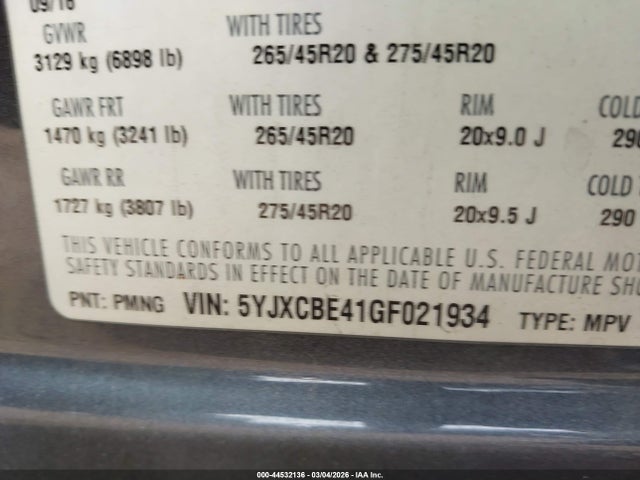 2016 TESLA MODEL X 5YJXCBE41GF021934 Photo 8