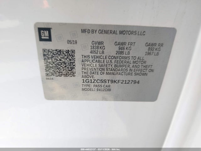 1G1ZC5ST9KF212794 Chevrolet Malibu 1fl