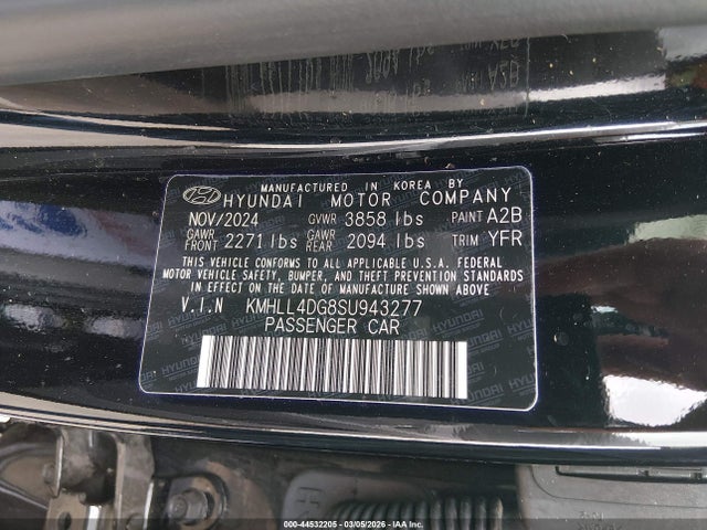 Aukcja sprzedaży 2025 Hyundai Elantra Se, vin: KMHLL4DG8SU943277, numer aukcji: 44532205