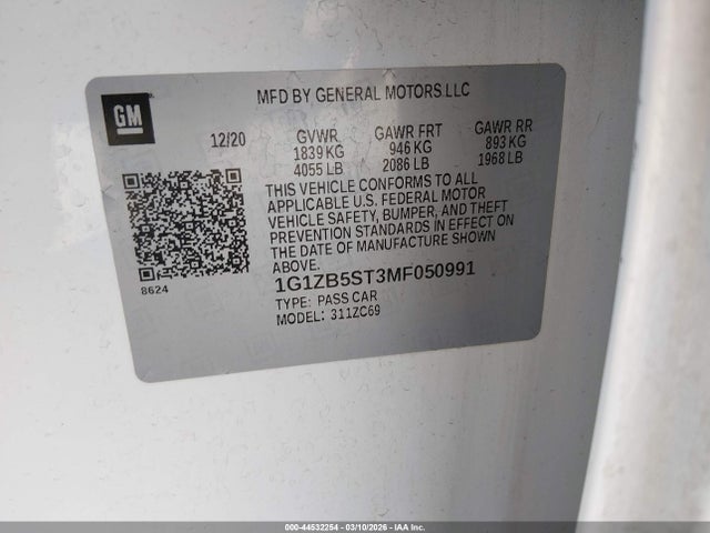 1G1ZB5ST3MF050991 Chevrolet Malibu Fwd Ls