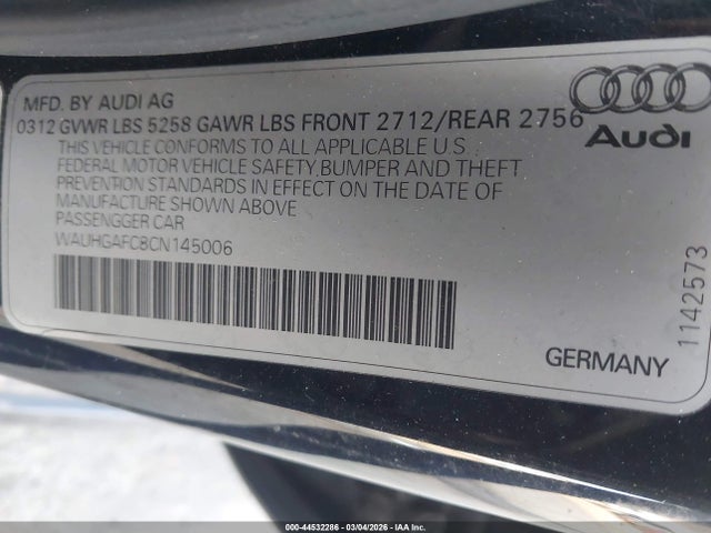 2012 AUDI A6 WAUHGAFC8CN145006 Photo 8