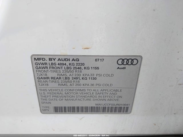 2018 AUDI Q3 WA1JCCFS0JR010041 Photo 8