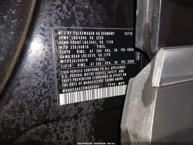WVGBV3AX2EW568984 Volkswagen TIGUAN SE