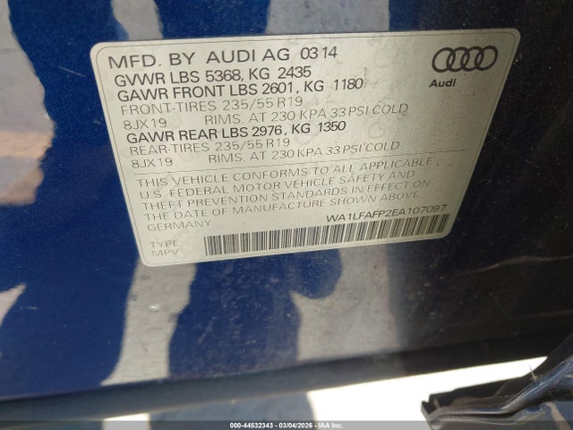 2014 AUDI Q5 WA1LFAFP2EA107097 Photo 8