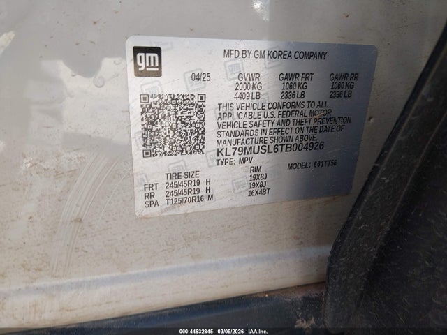 Chevrolet Trailblazer Awd Rs 2026 KL79MUSL6TB004926 Image 9