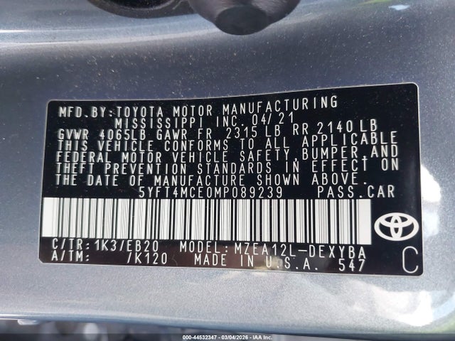 Toyota Corolla Xse 2021 5YFT4MCE0MP089239 Image 9