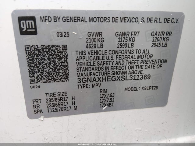 3GNAXHEGXSL311369 Chevrolet Equinox Fwd Lt