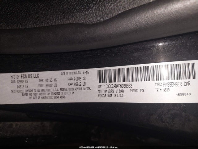 Продажа на аукционе авто 2015 Chrysler 200 Limited, vin: 1C3CCCAB4FN688932, номер лота: 44532407