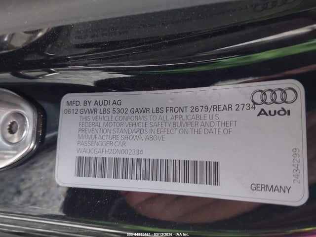 2013 AUDI S5 WAUCGAFH2DN002334 Photo 8