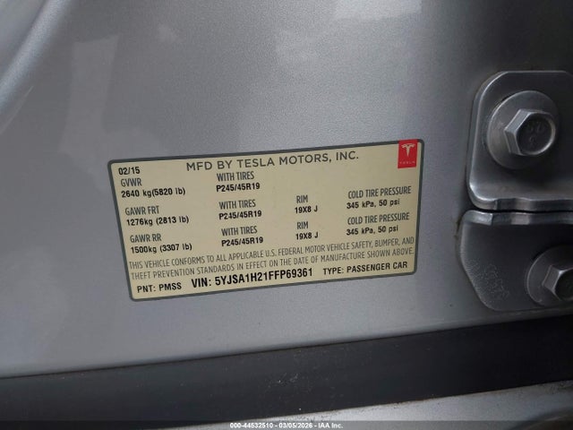 5YJSA1H21FFP69361 Tesla Model S 70d/85d/p85d