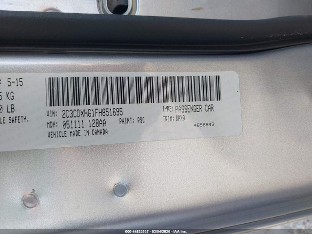 Продаж на аукціоні авто 2015 Dodge Charger Sxt, vin: 2C3CDXHG1FH851695, номер лоту: 44532537