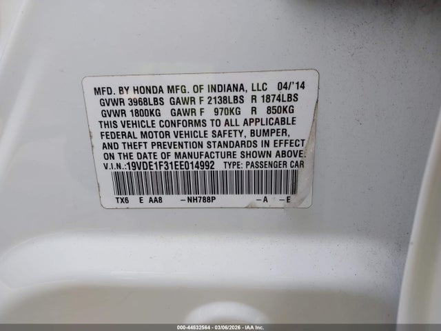2014 ACURA ILX 19VDE1F31EE014992 Photo 8