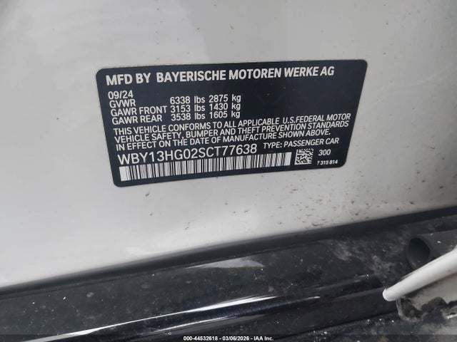 WBY13HG02SCT77638 BMW I5 Xdrive40