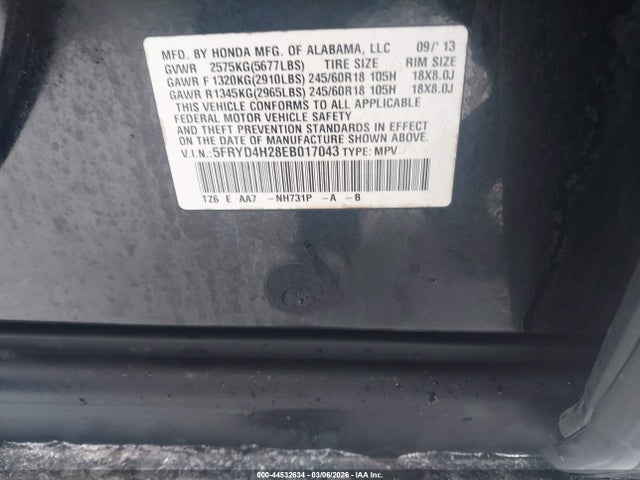 Aukcja sprzedaży 2014 Acura Mdx, vin: 5FRYD4H28EB017043, numer aukcji: 44532634