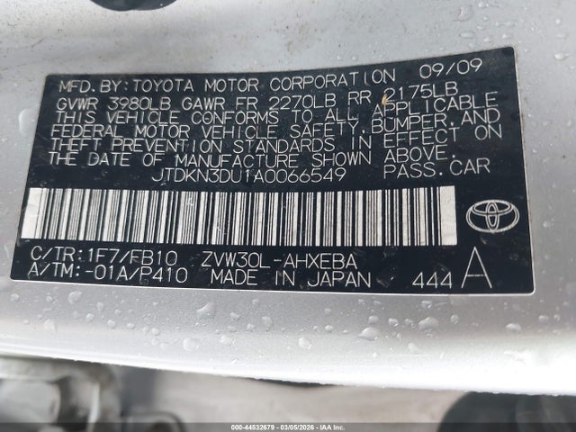 Продаж на аукціоні авто 2010 Toyota Prius Ii, vin: JTDKN3DU1A0066549, номер лоту: 44532679