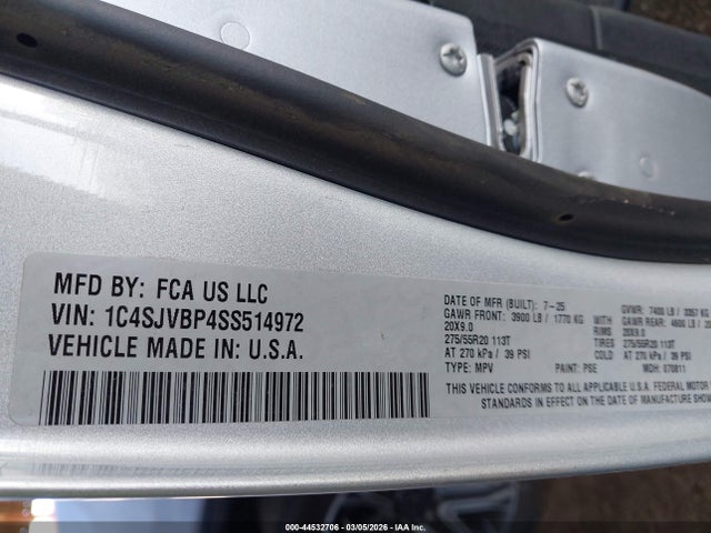 1C4SJVBP4SS514972 Jeep Wagoneer Carbide 4x4