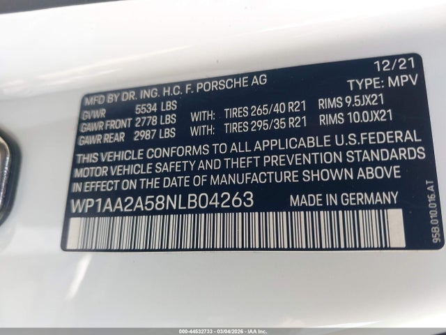 2022 PORSCHE MACAN WP1AA2A58NLB04263 Photo 8