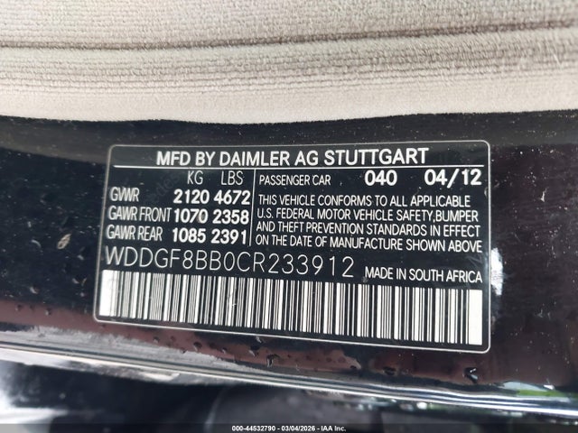 2012 Mercedes-benz C 300 Sport 4matic მანქანა იყიდება აუქციონზე, vin: WDDGF8BB0CR233912, აუქციონის ნომერი: 44532790