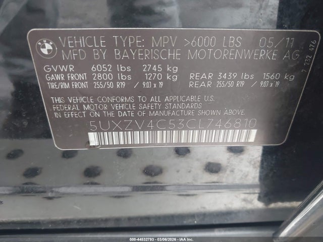 2012 BMW X5 5UXZV4C53CL746810 Photo 8