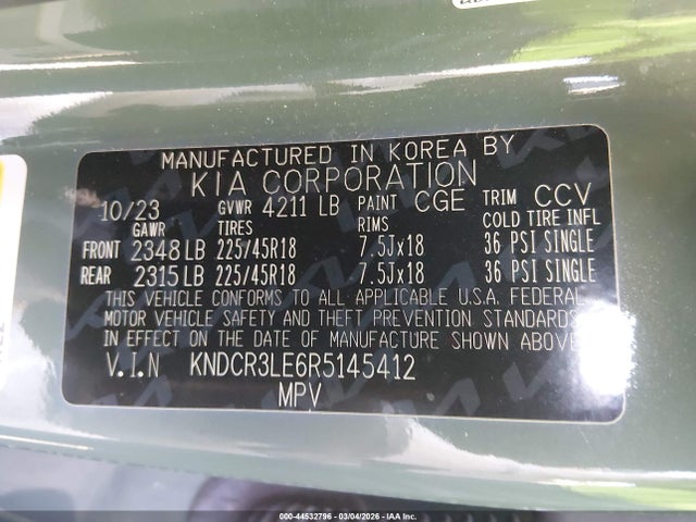 KNDCR3LE6R5145412 KIA Niro Ex Touring