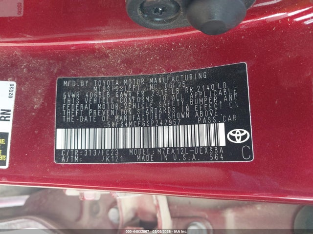 Toyota COROLLA SE 2025 5YFS4MCE6SP242957 Image 9