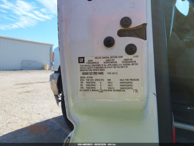 44532813 :رقم المزاد ، 1GKEK13Z12R214465 vin ، 2002 Gmc Yukon Sle مزاد بيع