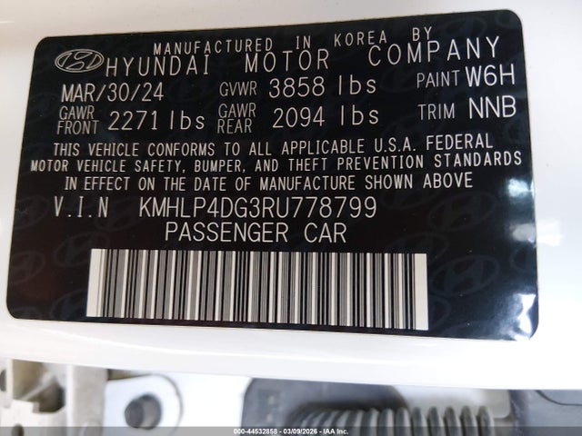 Hyundai Elantra Limited 2024 KMHLP4DG3RU778799 Image 9