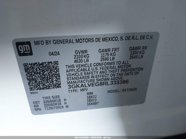 3GKALVEG8RL333386 GMC Terrain Awd Slt