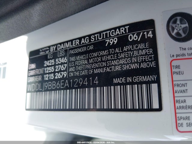 WDDLJ9BB6EA129414 Mercedes-Benz Cls 550 4matic