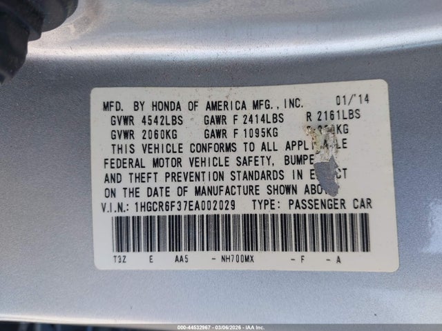 Honda ACCORD HYBRID 2014 1HGCR6F37EA002029 Image 9