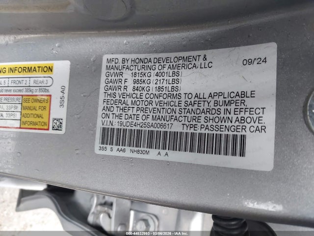 Продажа на аукционе авто 2025 Acura Integra, vin: 19UDE4H25SA006617, номер лота: 44532993