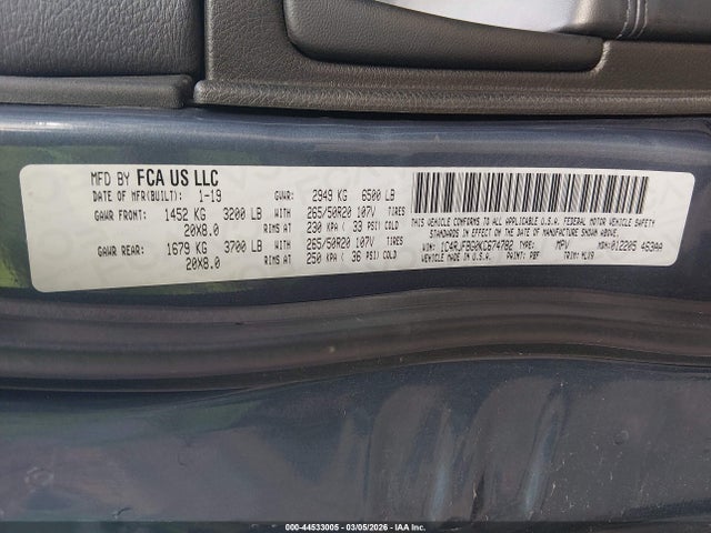 Aukcja sprzedaży 2019 Jeep Grand Cherokee Limited X 4x4, vin: 1C4RJFBG0KC674782, numer aukcji: 44533005