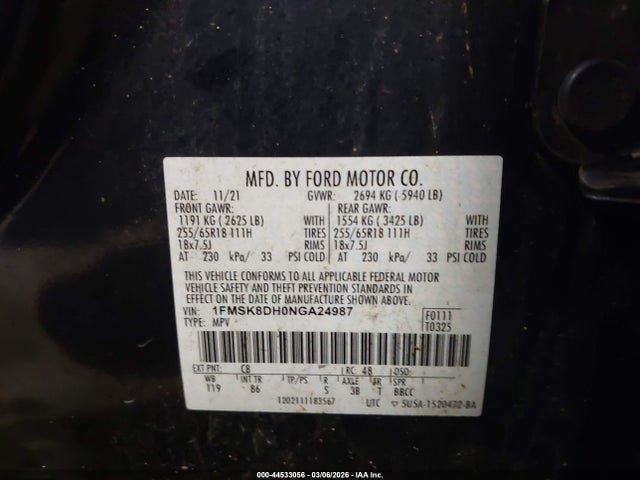 2022 FORD EXPLORER 1FMSK8DH0NGA24987 Photo 8