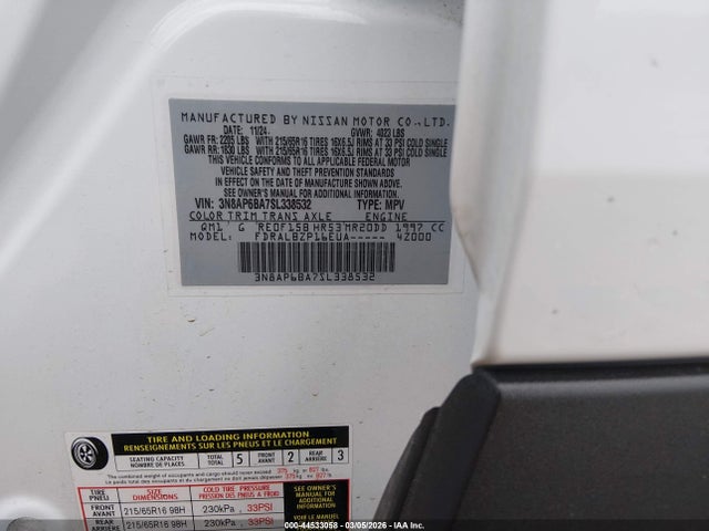 3N8AP6BA7SL338532 Nissan Kicks S Fwd