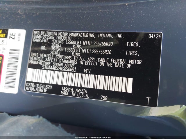 Toyota Grand Highlander Platinum 2024 5TDAAAB52RS050652 Image 9