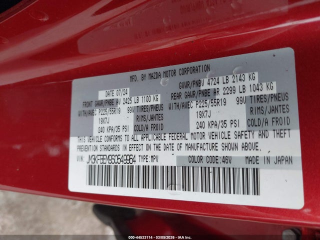 JM3KFBEM9S0549964 Mazda Cx-5 2.5 S Premium Plus