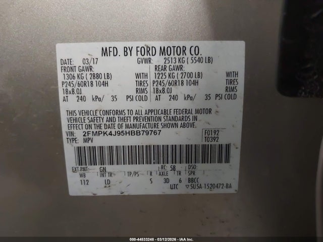 2017 FORD EDGE 2FMPK4J95HBB79767 Photo 8