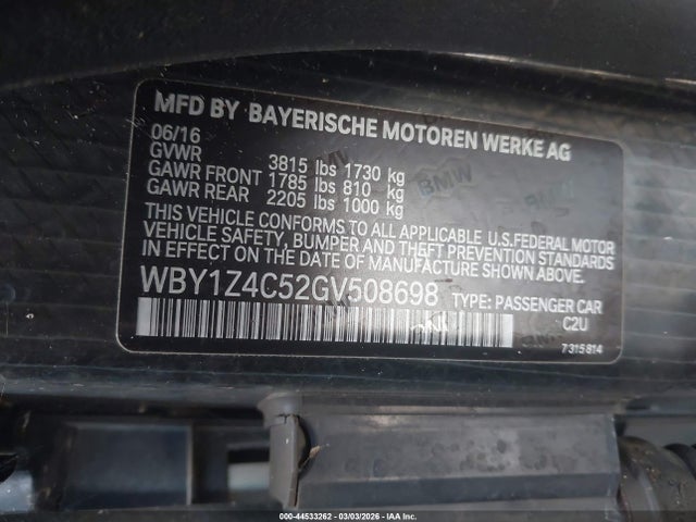 2016 BMW I3 WBY1Z4C52GV508698 Photo 8