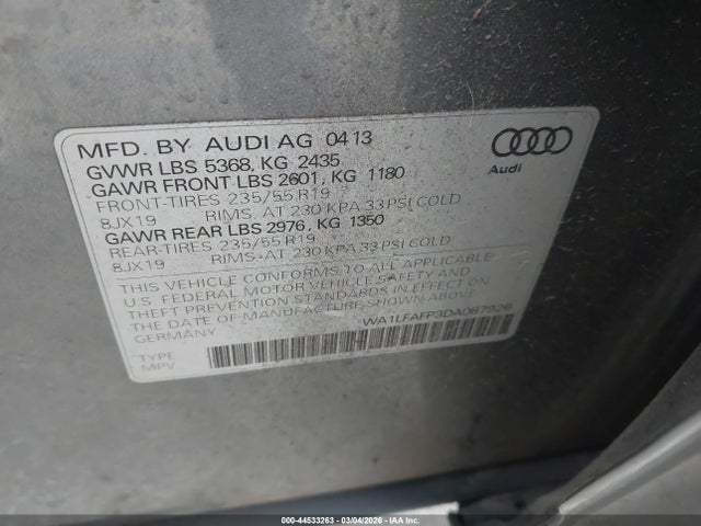 2013 AUDI Q5 WA1LFAFP3DA087926 Photo 8