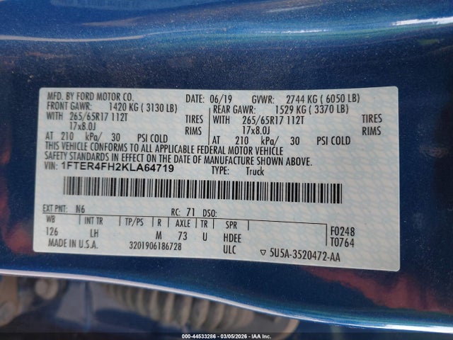 Ford Ranger Xlt 2019 1FTER4FH2KLA64719 Image 9