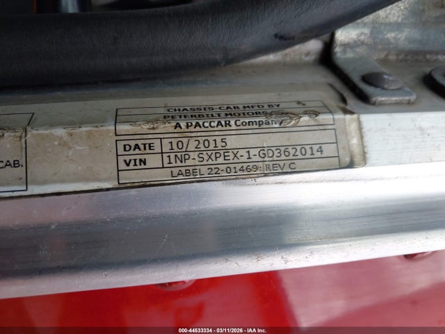 44533334 :رقم المزاد ، 1NPSXPEX1GD362014 vin ، 2016 Peterbilt 365 مزاد بيع