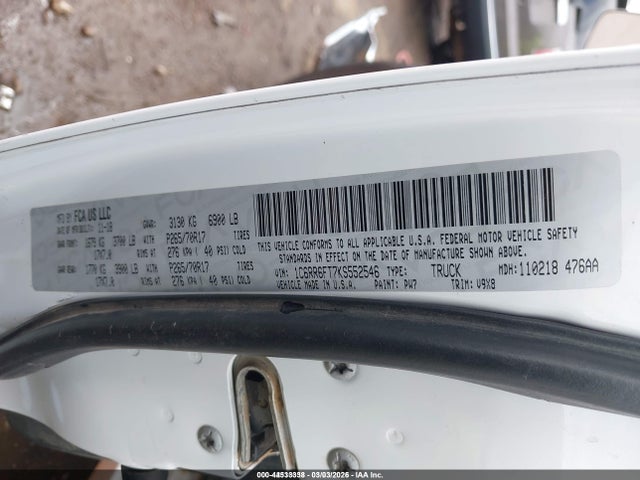 Продаж на аукціоні авто 2019 Ram 1500 Classic Tradesman  4x2 6'4 Box, vin: 1C6RR6FT7KS552546, номер лоту: 44533338