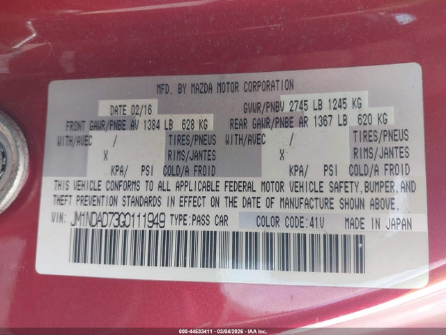 2016 MAZDA MX-5 MIATA JM1NDAD73G0111949 Photo 8