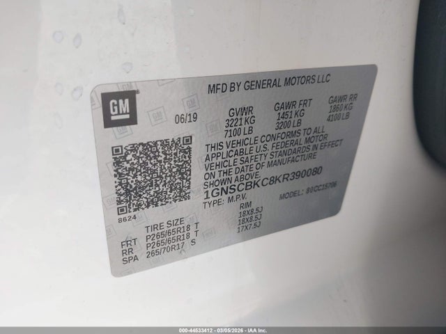 Chevrolet Tahoe Lt 2019 1GNSCBKC8KR390080 Image 9